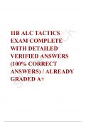 11B ALC TACTICS EXAM COMPLETE WITH DETAILED VERIFIED ANSWERS (100% CORRECT ANSWERS) / ALREADY GRADED A+