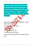 LATEST NR507 Final Exam 2024 / NR 507  Week 8 Exam Advanced Pathophysiology  Expected Questions and Answers (2024 /  2025) (Verified Answers)- Chamberlain ALL  QUESTIONS AND CORRECT ANSWERS|A+  GRADE| GURANTED PASS| 100% VERIFIED  ANSWERS