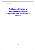 Test Bank and Solutions for CanadianHuman Resource Management 12th Edition 12ce by Schwind