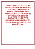 NR602 FINAL EXAM PEDS WITH  75 ACTUAL  QUESTIONS AND COMPLETE 100%CORRECT ANSWERS WITH VERIFIED AND WELL EXPLAINED RATIONALES ALREADY GRADED A+ BY EXPERTS |LATEST 2024 WITH GUARANTEED SUCCESS AFTER DOWNLOAD ALREADY PASSED!!!!!!! (PROVEN ITS ALL YOU NEED T