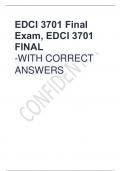 EDCI 3701 Final Exam, EDCI 3701 FINAL -WITH CORRECT ANSWERS