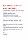 Texas Mold Remediation Contractor State Exam Questions and answers 2024/25 Newest RATED A+