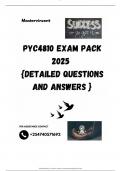 PYC4810 EXAM PACK 2025  {DETAILED QUESTIONS AND ANSWERS }