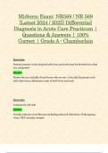 Midterm Exam: NR569 / NR 569 (Latest 2024 / 2025) Differential Diagnosis in Acute Care Practicum | Questions & Answers | 100% Correct | Grade A - Chamberlain