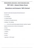 PRT 3610 - Global Citizen Exam Questions and Answers 100% Solved