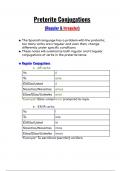 Spanish Regular, Stem Changing, Car Gar Zar, & Irregular Preterite Conjugations Notes