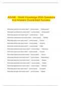 ASVAB - World Knowledge 2024 Questions And Answers Guaranteed Success.