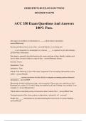 ACC 350 Exam Questions And Answers 100% Pass.