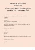 ACS Gen Chem 2 Final Exam Study Guide Questions And Answers 100% Pass