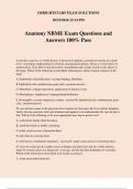 Anatomy NBME Exam Questions and Answers 100% Pass