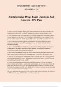 Antitubercular Drugs Exam Questions And Answers 100% Pass