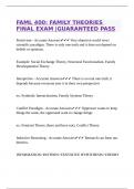 FAML 400: FAMILY THEORIES FINAL EXAM |GUARANTEED PASS