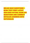 RELIAS QUIZ QUESTIONS ~  BCBA TEST PREP LATEST  2024-2025 ACTUAL EXAM 300  QUESTIONS AND CORRECT  DETAILED ANSWERS WITH  RATIONALES How does encouraging employees to take care of themselves physically and emotionally improve their  adherence to performanc