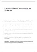 8. WGU C215 Mgmt. and Planning (Ch. 13, 14, 16) Exam Questions and Answers