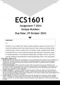 ECS1601 Assignment 7 (ANSWERS) 2024 - DISTINCTION GUARANTEED