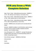 NUR 303 Exam 4 With Complete Solution