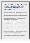 APEA 3P/ **APEA PREDICTOR EXAM  QUESTION AND ANSWERS 100%  VERIFIED GRADED BEST FOR  DISTINCTION +**