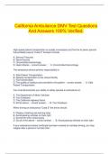  California Ambulance DMV Test Questions And Answers 100% Verified.