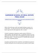 SUPERIOR SCHOOL OF REAL ESTATE FINAL EXAM WITH GUARANTEED ACCURATE ANSWERS