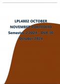 LPL4802 OCTOBER NOVEMBER PORTFOLIO (COMPLETE ANSWERS) Semester 2 2024 - DUE 30 October 2024; 100% TRUSTED Complete, trusted solutions and explanations