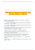   EMT National Registry Questions And Answers Rated A+ 2024/25.