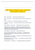 EMT National Registry Exam Questions And Answers Graded A+.