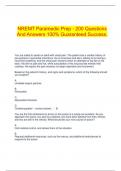  NREMT Paramedic Prep - 200 Questions And Answers 100% Guaranteed Success.