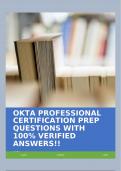 OKTA PROFESSIONAL CERTIFICATION PREP QUESTIONS WITH 100% VERIFIED ANSWERS!!