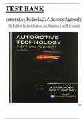 Test Bank For Automotive Technology: A Systems Approach, 7th Edition by Jack Erjavec All 1-55 Chapters Covered ,Latest Edition, ISBN:9781337794213