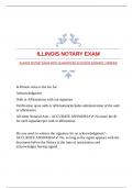 ILLINOIS NOTARY EXAM WITH GUARANTEED ACCURATE ANSWERS |VERIFIED