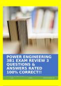 POWER ENGINEERING 3B1 EXAM REVIEW 3 QUESTIONS & ANSWERS RATED 100% CORRECT!!