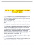 MKT 315 Exam 1 Questions And Answers Graded A+ 2024.