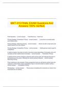   MKT-315 FINAL EXAM Questions And Answers 100% Verified.