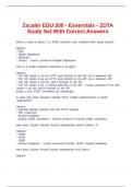 Zscaler EDU 200 - Essentials - ZDTA Study Set With Correct Answers