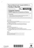 edexcel gcse  computer science 1cp2-02 paper 2: application of computational thinking  2024 question-paper 2024