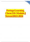 CHEM 210 Module 4 Exam Questions with Verified Answers by Expert 2023/2024 Portage Learning