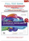 FULL TEST BANK FOR LoBiondo-Wood and Haber's Nursing Research in Canada: Methods, Critical Appraisal, and Utilization 5th Edition by Mina D. Singh chapter 1 – 20-latest-2023-2024 QUESTION WITH ANSWERS GRADED A+     