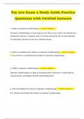 Psy 200 Exam 2 Study Guide Practice Questions with Verified Answers