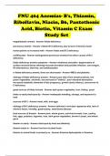 FNU 404 Anemias- B's, Thiamin, Riboflavin, Niacin, B6, Pantothenic Acid, Biotin, Vitamin C Exam Study Set 