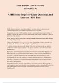 ASHI Home Inspector Exam Questions And Answers 100% Pass