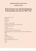 Barber Practice Test: State Board Shaving. Exam Questions And Answers 100% Pass.