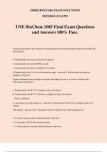 UNE BioChem 1005 Final Exam Questions and Answers 100% Pass.