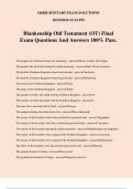 Blankenship Old Testament (OT) Final Exam Questions And Answers 100% Pass