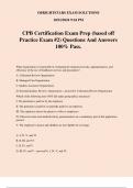 CPB Certification Exam Prep (based off Practice Exam #2) Questions And Answers 100% Pass.