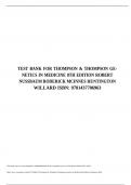 TEST BANK FOR THOMPSON & THOMPSON GE- NETICS IN MEDICINE 8TH EDITION ROBERT NUSSBAUM RODERICK MCINNES HUNTINGTON WILLARD ISBN: 9781437706963