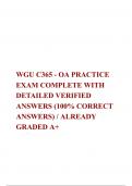 WGU C365 - OA PRACTICE EXAM COMPLETE WITH DETAILED VERIFIED ANSWERS (100% CORRECT ANSWERS) / ALREADY GRADED A+