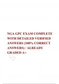 NGA GPC EXAM COMPLETE WITH DETAILED VERIFIED ANSWERS (100% CORRECT ANSWERS) / ALREADY GRADED A+