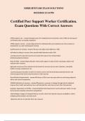 Certified Peer Support Worker Certification. Exam Questions With Correct Answers