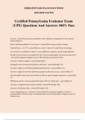 Certified Pennsylvania Evaluator Exam (CPE) Questions And Answers 100% Pass