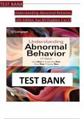 Test Bank for Understanding Abnormal Behavior, 12th Edition, Sue All Chapters 1-17